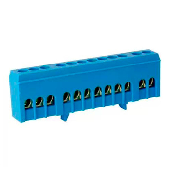 Шина TS-0609H 12 way в синем корпусе Энергия, 10 шт - Электрика, НВА - Щитки и аксессуары для монтажа - Шины нулевые - . Магазин оборудования для автономного и резервного электропитания Ekosolar.ru в Красноярске