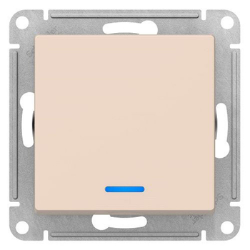 Выключатель SE AtlasDesign 1-клавишный с подсветкой, сх.1а, 10АХ, бежевый, механизм - Электрика, НВА - Выключатели и розетки - Выключатели - . Магазин оборудования для автономного и резервного электропитания Ekosolar.ru в Красноярске