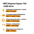 ИБП для котла Энергия Гарант 750 + Аккумулятор 40 Ач 12 В (450Вт - 49мин) - ИБП и АКБ - ИБП для котлов - . Магазин оборудования для автономного и резервного электропитания Ekosolar.ru в Красноярске