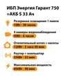 ИБП Энергия Гарант 750 + Аккумулятор S 33 Ач - 12В (450Вт - 40мин) - ИБП и АКБ - ИБП для котлов - . Магазин оборудования для автономного и резервного электропитания Ekosolar.ru в Красноярске