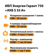 ИБП Энергия Гарант 750 + Аккумулятор S 55 Ач - 12В (450Вт - 67мин) - ИБП и АКБ - ИБП для котлов - . Магазин оборудования для автономного и резервного электропитания Ekosolar.ru в Красноярске
