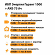 ИБП для котла Энергия Гарант 1000 + Аккумулятор 75 Ач 12 В (600Вт - 68мин) - ИБП и АКБ - ИБП для котлов - . Магазин оборудования для автономного и резервного электропитания Ekosolar.ru в Красноярске
