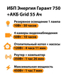 ИБП для котла Энергия Гарант 750 + Аккумулятор Grid 55 Ah 12 v (450Вт - 67мин) - ИБП и АКБ - ИБП для котлов - . Магазин оборудования для автономного и резервного электропитания Ekosolar.ru в Красноярске